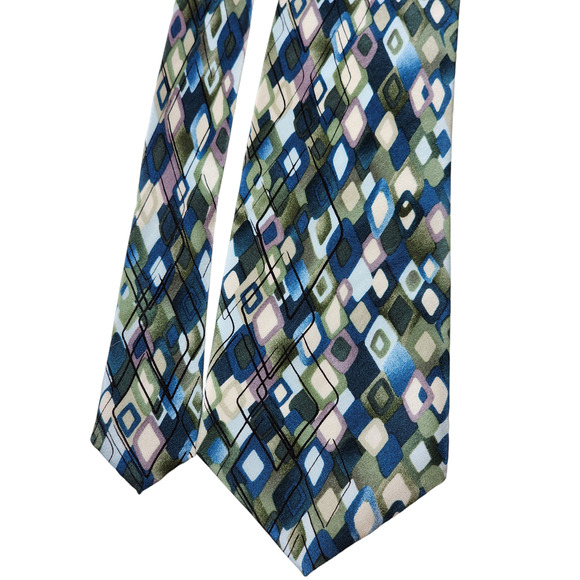 J Garcia Mens Silk Tie Lady Argyle Socks Diamond Pattern Necktie Artistic Retro - Picture 1 of 11